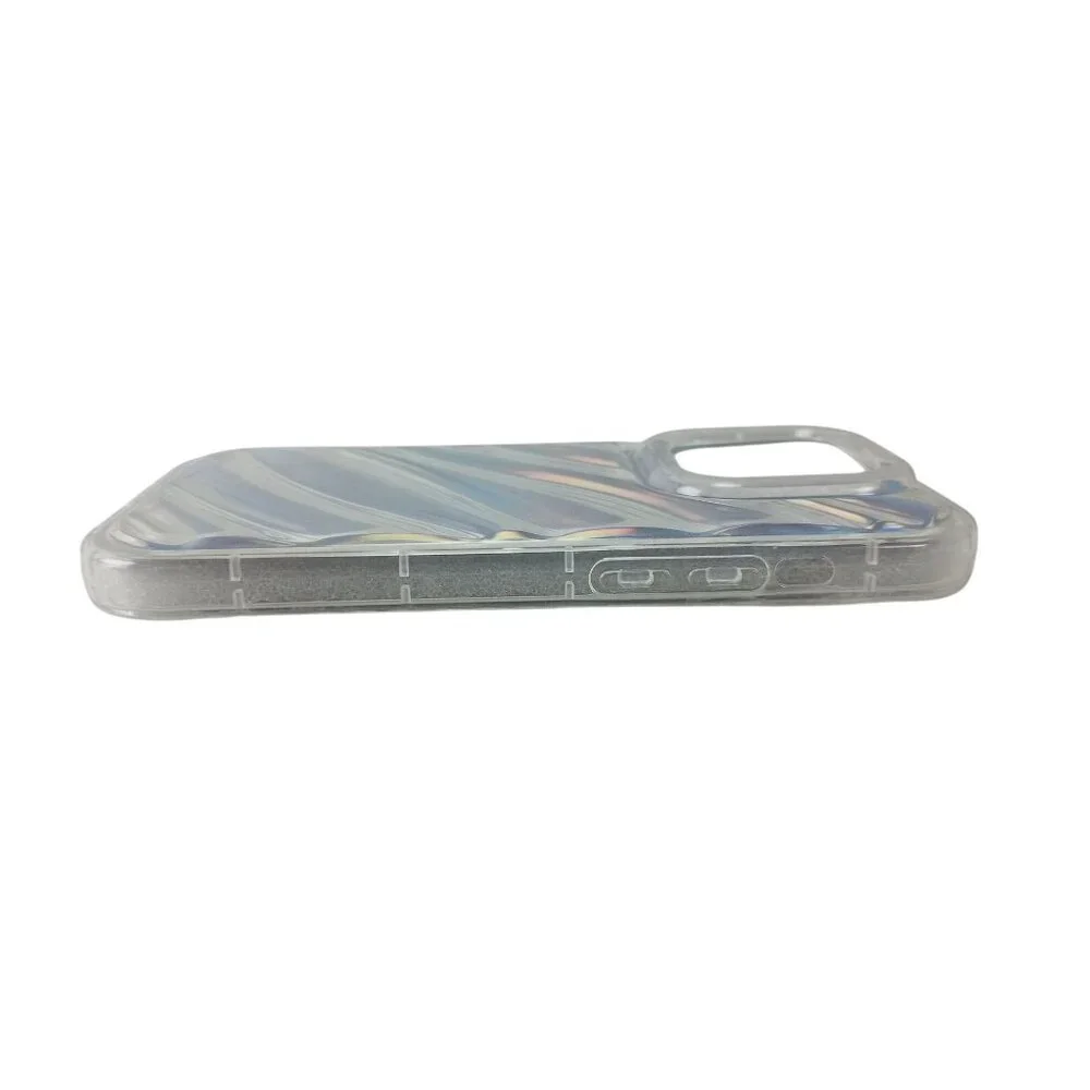 Water Ripple Patten Compatible for iPhone 14 Pro Case Clear Glitter, 6.1“